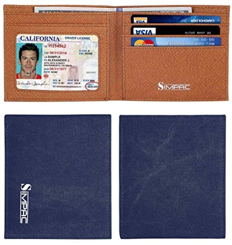 Simpac Canvas Mens Bifold Slim Wallet Front Pocket Wallet (blue)