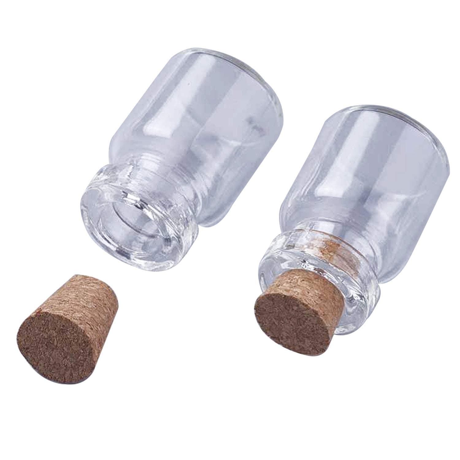 Aumni Crafts std-jefs-pack-boxnsupp-00123 Glass Miniature Vial With Cork Stopper - 5 ml, 10 Pieces, Transparent