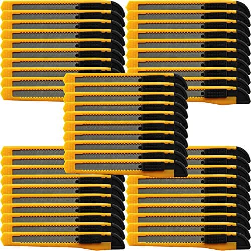 50x Bulk Small Yellow Utility Knife Box Cutters Snap Off Blade 9MM Blade