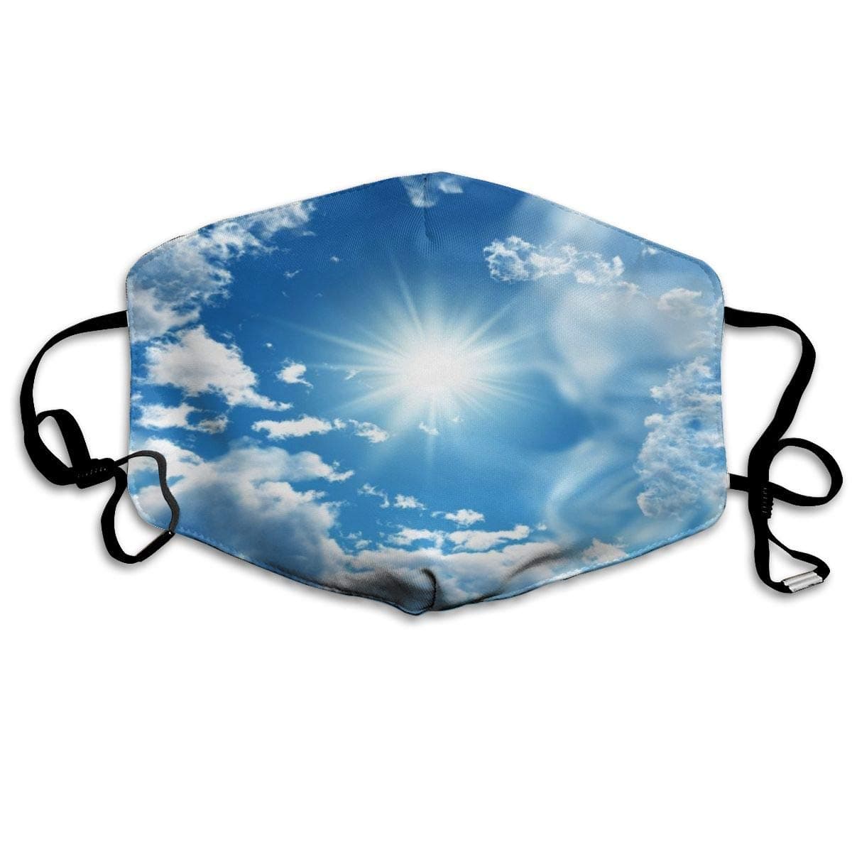 Blue Sky with White Clouds Mouth Mask Face Mask for Men and Women Dustproof Anti Pollution Half Face Mask Washable Reusable Muffle Mask for Running Cycling Camping Travel