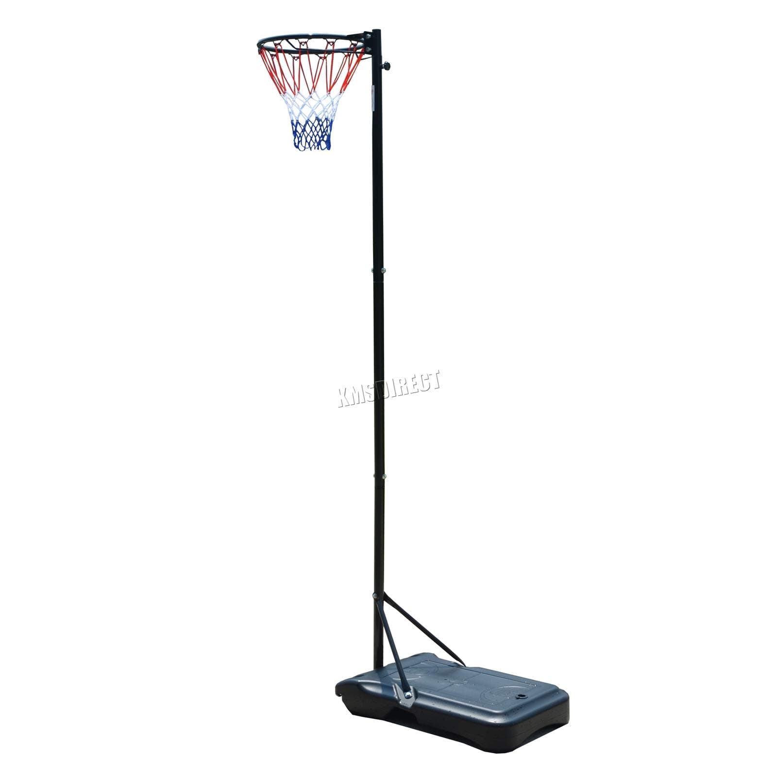 GALACTICA Netball Post Set Stand 3.05M Adjustable Height With Wheel Hoop Net Portable Free Standing Black NPS01