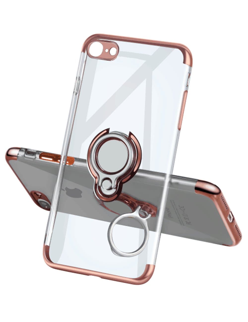 iPhone 6 Case 6S Case,Meetree Phone Cover Clear Slim Ultra Thin Case 360 Rotating Ring Grip Holder Stand Magnetic for Car Mount Shock Absorption Bumper Case for Apple iPhone 6 6S -Rose Gold