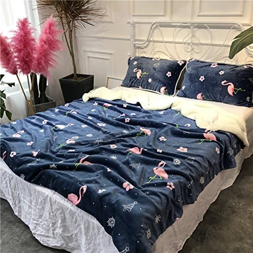 Alibasis Soft Warm Throw Blanket for Sofa/Couch/Bed, Flamingo Pattern Double-Deck Flaneel Blanket- 78"X90"(200x230cm)