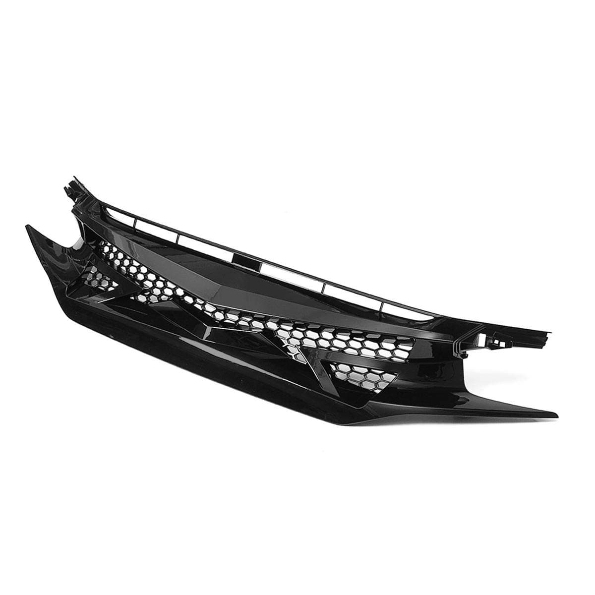 Pair Front Carbon Texture Double Rims Grille Grill For Honda Civic 10th Gen 16-2019 Car Front Bumper Mesh Hood Grille Upper Grill Car Front Grille