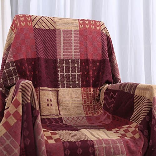 XYSFT Chenille Knitted Blanket, Chenille Knitting Thread Blanket, Sofa Blanket, Tv Cover, Leisure Blanket,Gules,210Cm250Cm