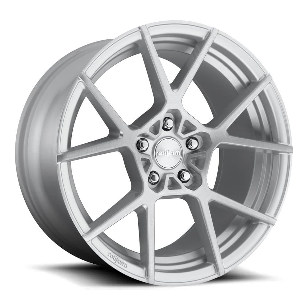20" Inch Rotiform KPS Silver / Brushed Face Wheels & Tire Package | Set of 4 | 245/35R20 Tires | Includes Free Wheel Club LA T-Shirt | Fits Audi Mercedes BMW Infiniti Dodge Cadillac Ford Lexus Nissan