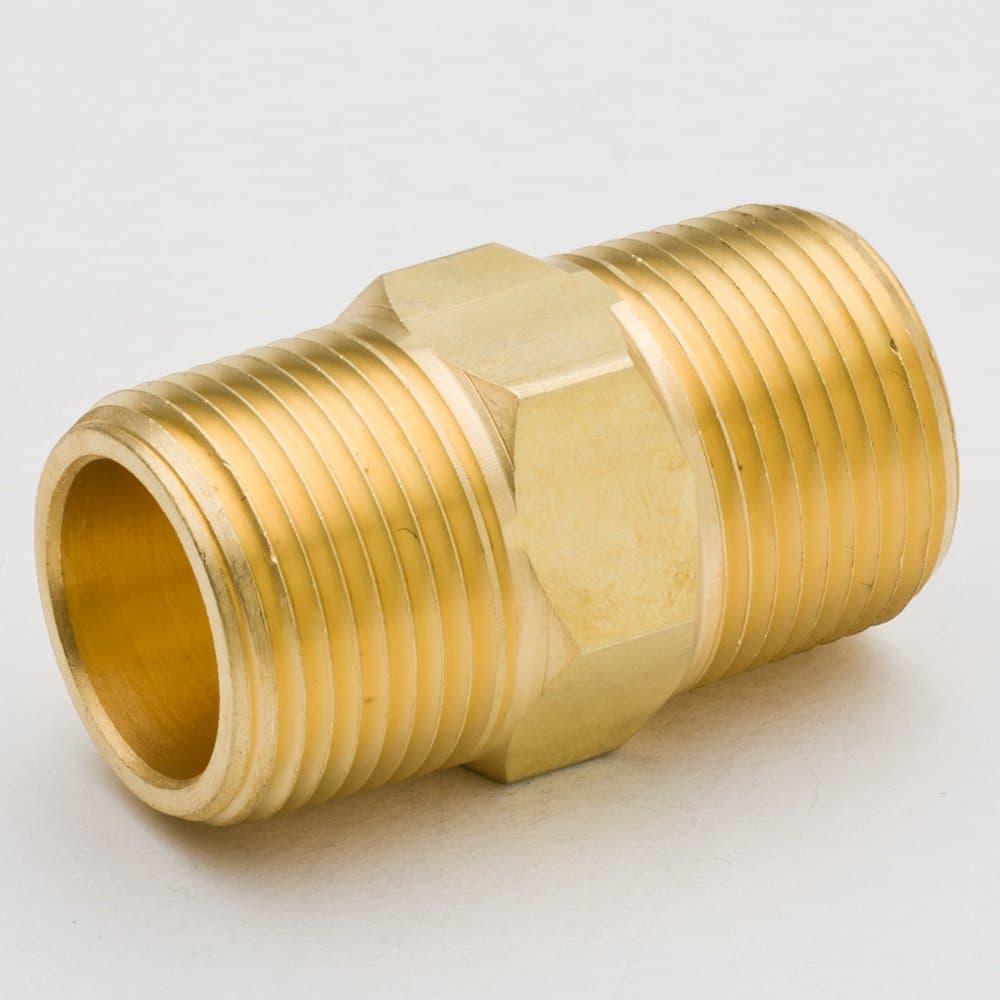 2Pcs NPT Male Thread 1/8" 1/4" 3/8" 1/2" Brass Pipe Tube Fittings Straight Hex Nipple Joint(Model:3325) 3325 BB