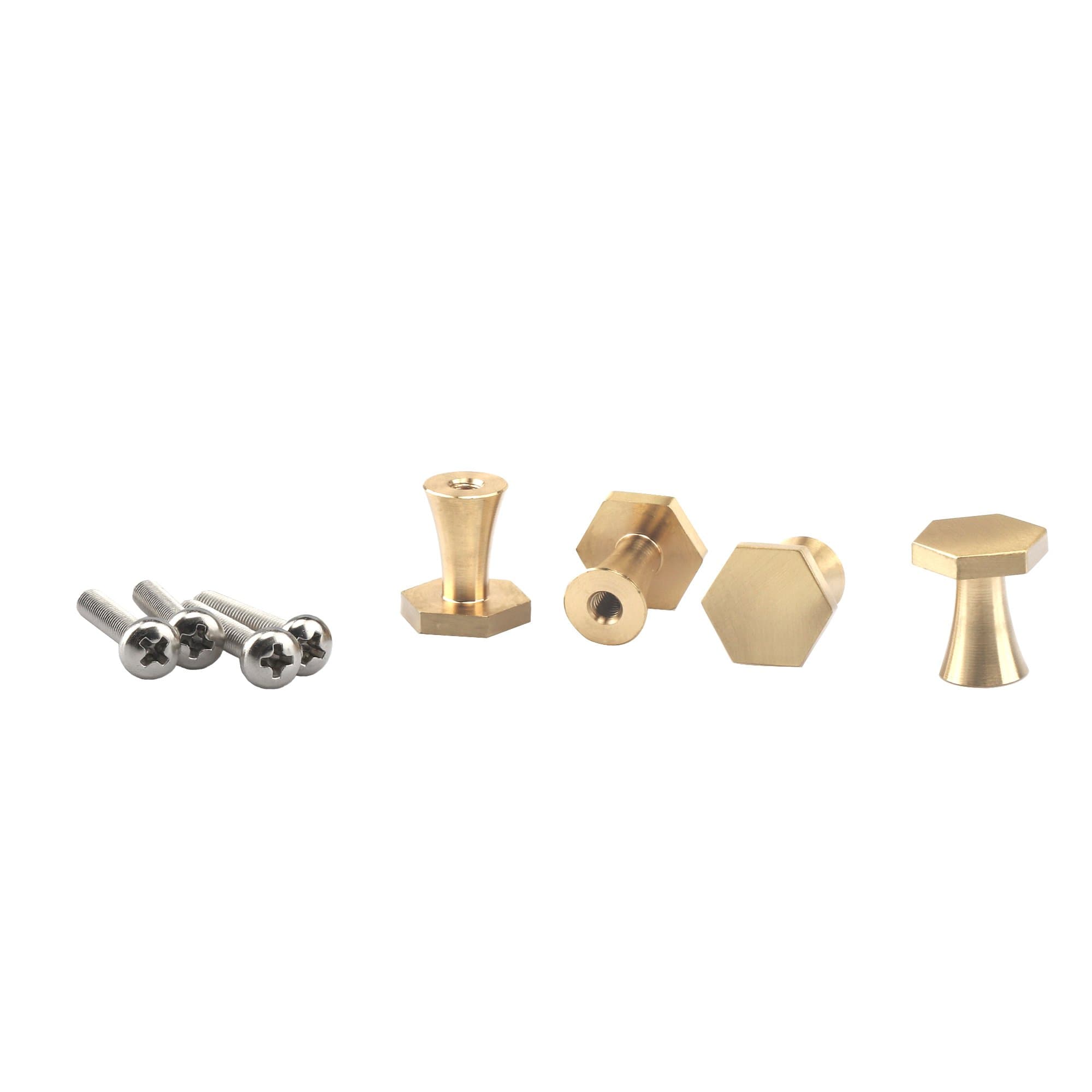 Cabinet Knob, Knobs for Drawers,Brass, Hexagon, Pack of 4,Cristmas Gift