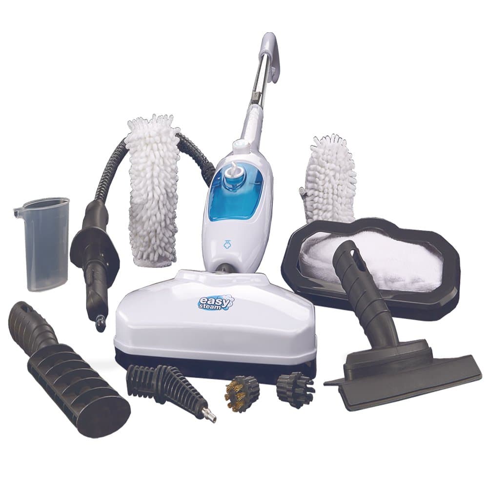 Easy Steam Easy Steam Mop System with 12 Accessories with 2 Extra Pads - 1300 Watts (White)