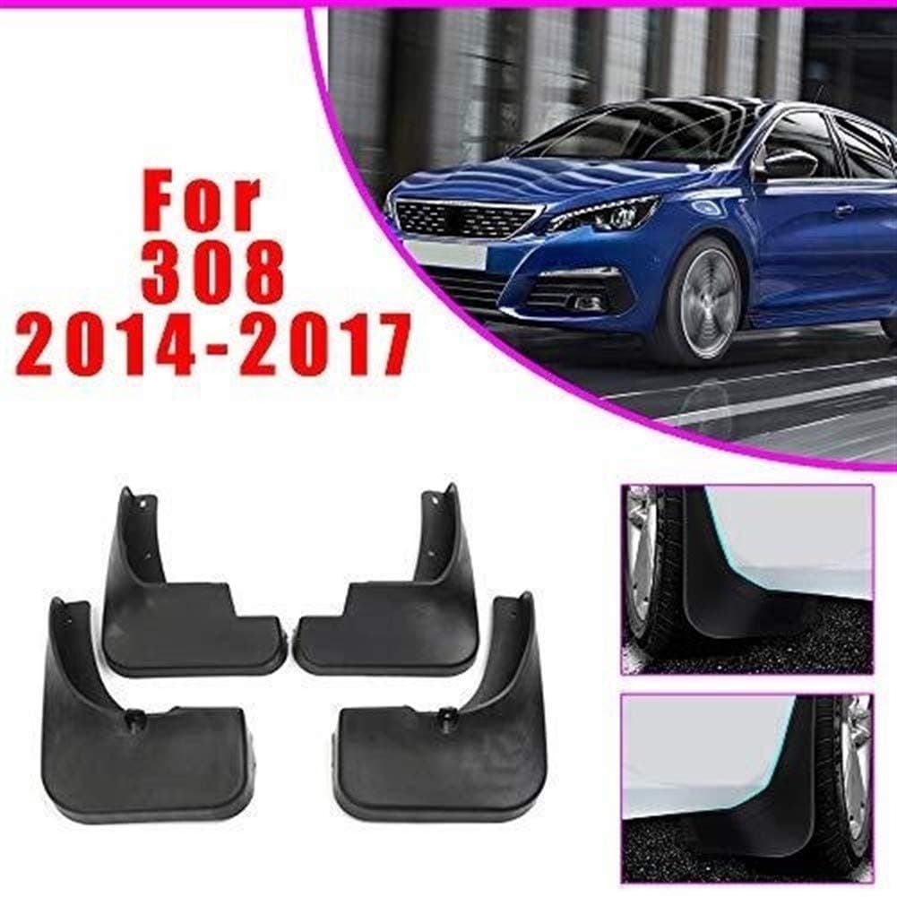 LTGJJ Front and Rear Mud Guards，Car Mud Flaps Splash Guards Kits Car Accessories Car Fender Styling for PEU-GEOT 308 2012-2017