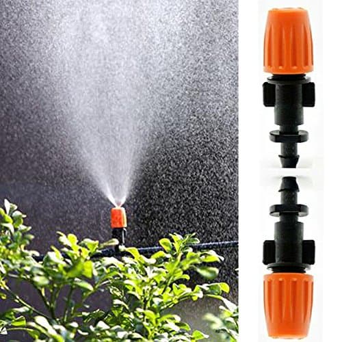 Onner 50 Pcs Garden Irrigation Watering Misting Micro Flow Dripper, Plastic Adjustable Micro Sprinklers Emitter Drip Head 1/4'' Hose (50PCS)