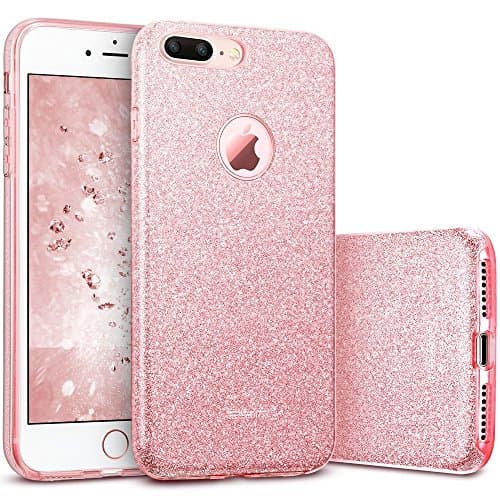 iPhone 7 Plus Case Shine Bling Glitter Case for Girl for Women, Truecore Crystal Rhinestone Sparkle Glitter Diamond Case Fashion Beauty Cover for Iphone7 (Pink)