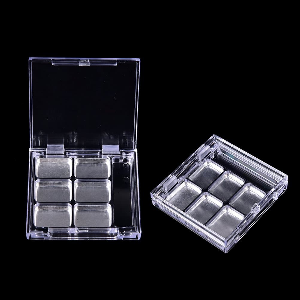JUKE 2 Sets Makeup Cosmetic Empty Eyeshadow Pigment Pans Eye Shadow Containers Cases with 6 Aluminum Pan Palettes