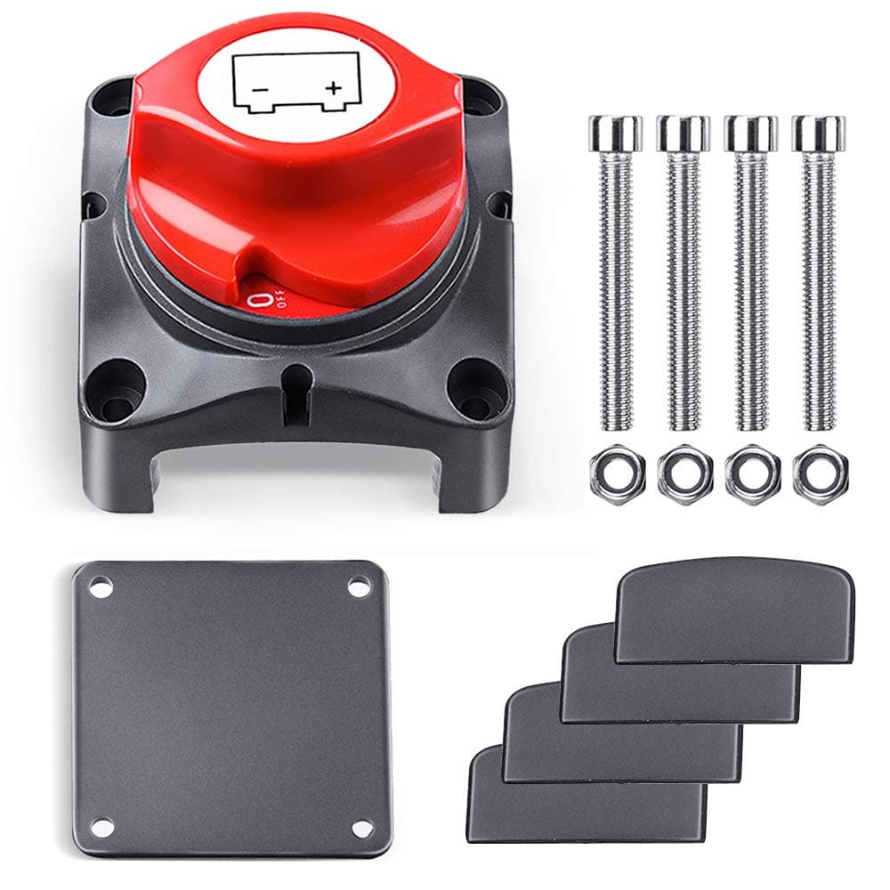 Audew Battery Disconnect Switch, 12V - 48V Compatible Battery Power Cut Master - Waterproof Switch Disconnect Isolator for Car RV Boat Truck ATV Vehicles (On/Off)