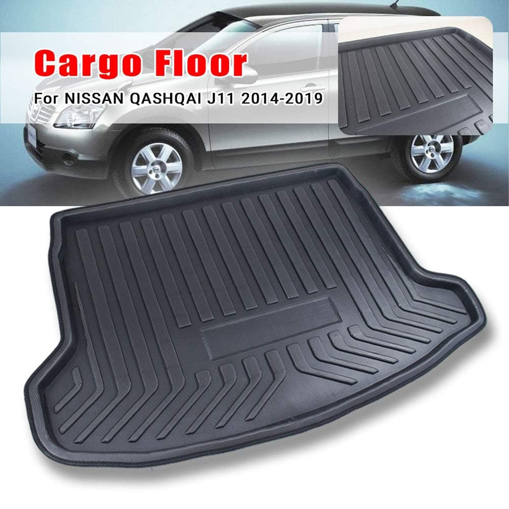 REEMILY Cargo Rear Trunk Mat Cover Floor Carpet Mud Kick Tray Boot Liner For Nissan Qashqai Dualis J11 2014 2015 2016 2017 2018 2019