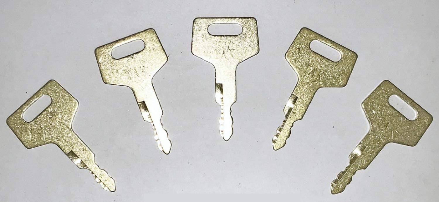 Keyman 5 Takeuchi Heavy Construction Excavator Equipment Replacement Ignition Keys Made to fit Gehl Hitachi Mustang New Holland Takeuchi Part #H806 Better Quality