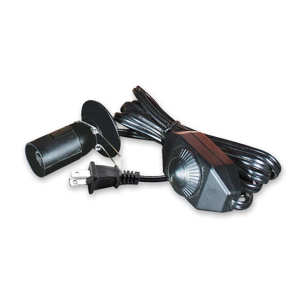 Salt Lamp Cord with Dimmer Switch - UL Certified E12 Socket with Butterfly Clip and USA Plug