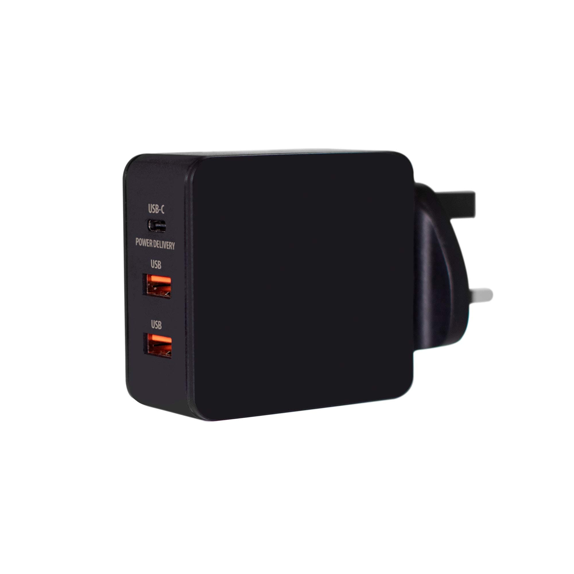 Juice Triple Three Port Universal Mains Charger USB Type-C & USB, 3.1A - Black