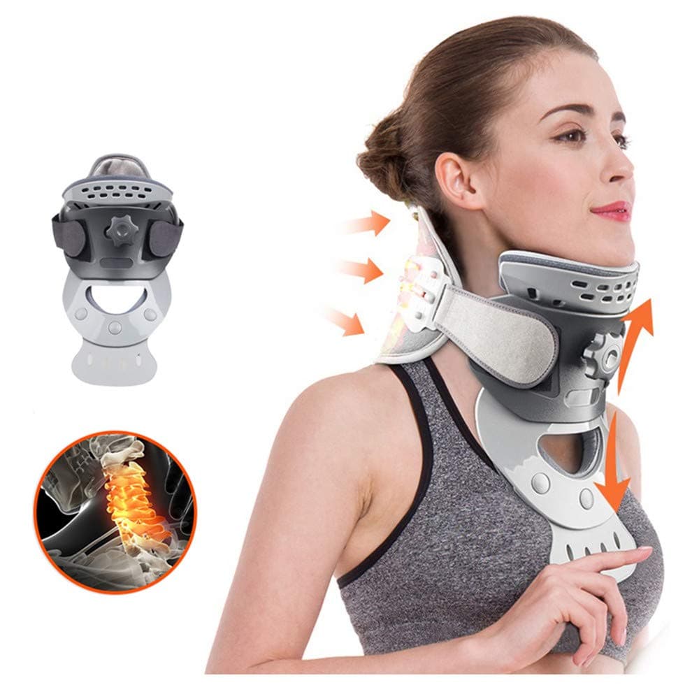 HZYWL Cervical Neck Device with Heating Pad, Neck Traction Belt for Neck Stiffness Neck Decompression Neck Stretcher Spine Corrector Neck Support