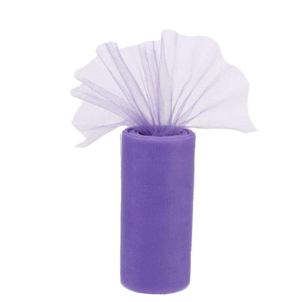 Tulle Roll Spool Tutu Wedding Bow Fabric Banquet Decor Art Craft Supplies 6" 22m (clair purple)