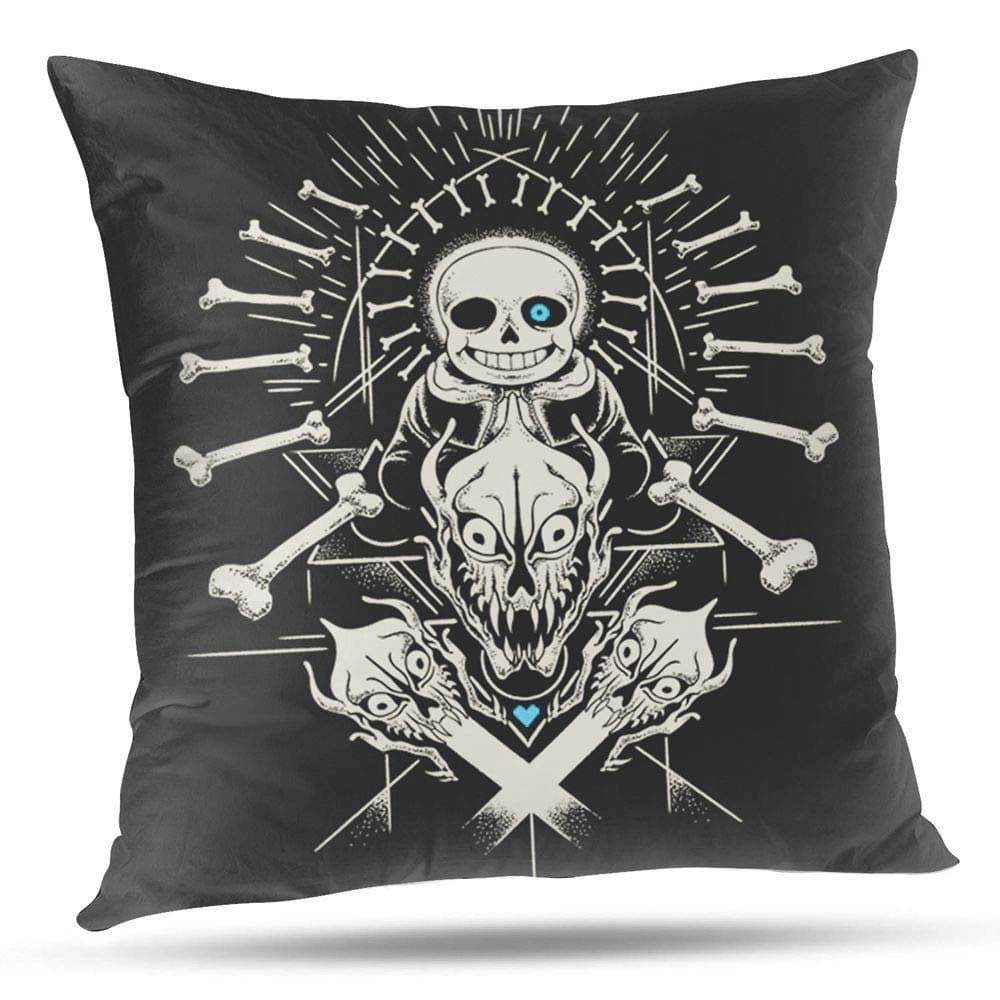 SWEUoYKo 50X50 CM Pillow Case UNDERTALE SANS AND PAPYRUS Pattern Home Decor Square Throw Pillow Case Twin Sides Printed Pillow Cover 20"x20" Cushion Cover (Only Cover No Insert)