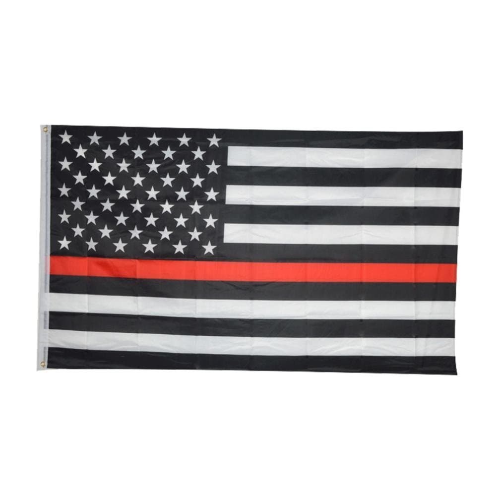 DANF Thin Red Line Flag 3x5 Foot Black White and Red American Flag Honoring Firefighters and EMTs