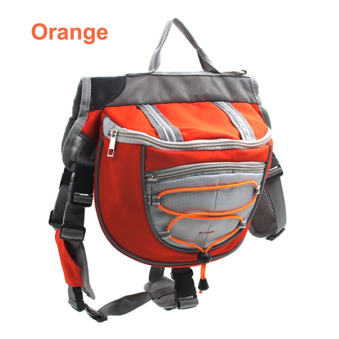 REENUO Pet Dog backpack Waterproof Saddle bag Adjustable Dog Harness Backpack Rucksack Premium Dog Accessories for Walking Hiking Camping Training Travel (Medium, Orange)