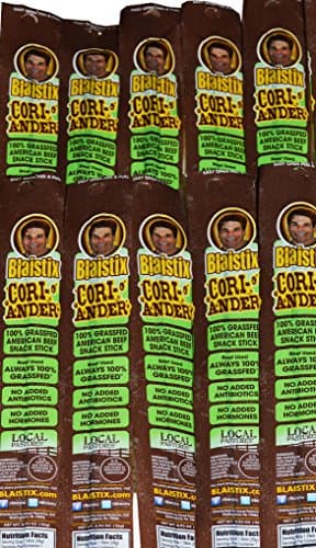 Pure Grassfed U.S.A. Beef Jerky Snack Sticks - 100 Coriander | Gluten Free | No Antibiotics | No Hormones | No Nitrates