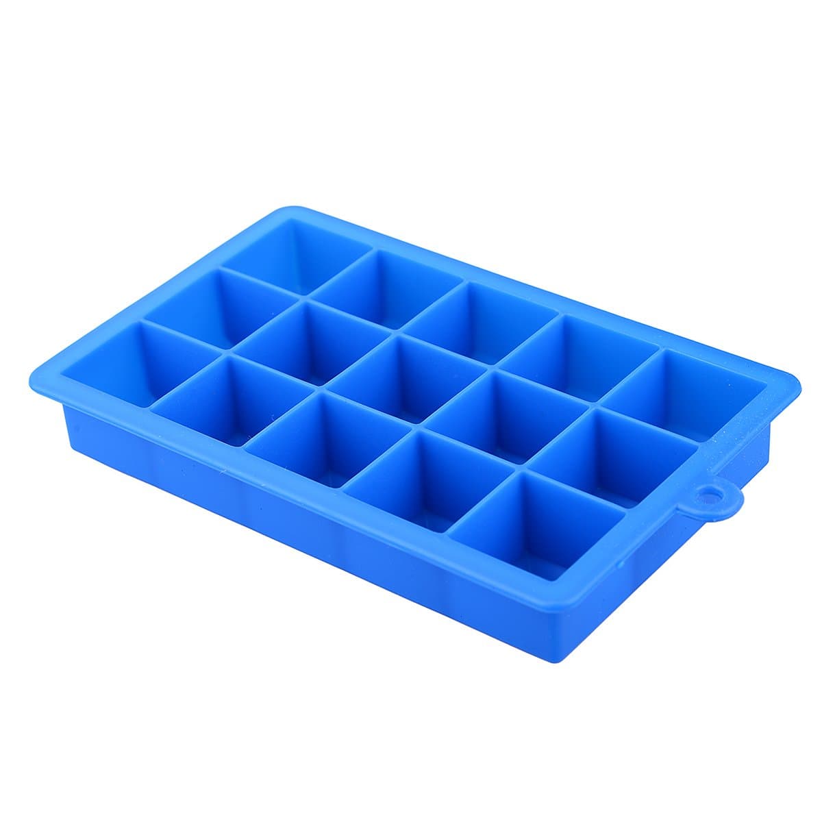 MUZI Silicone Ice Cube Molds Large 15-Cavity Square Ice Cube Tray Blue