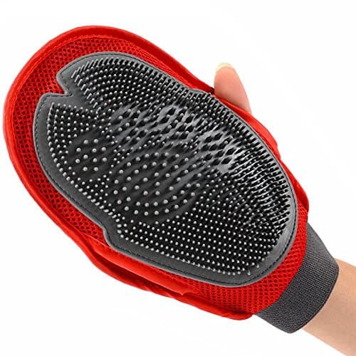 ArcticLight Pet Grooming Glove Tool 2 in 1 Dual Sided Gentle Deshedding Brush for Dog and Cat, Pet Massage, Pet Hair Removal Soft Rubber Mitt