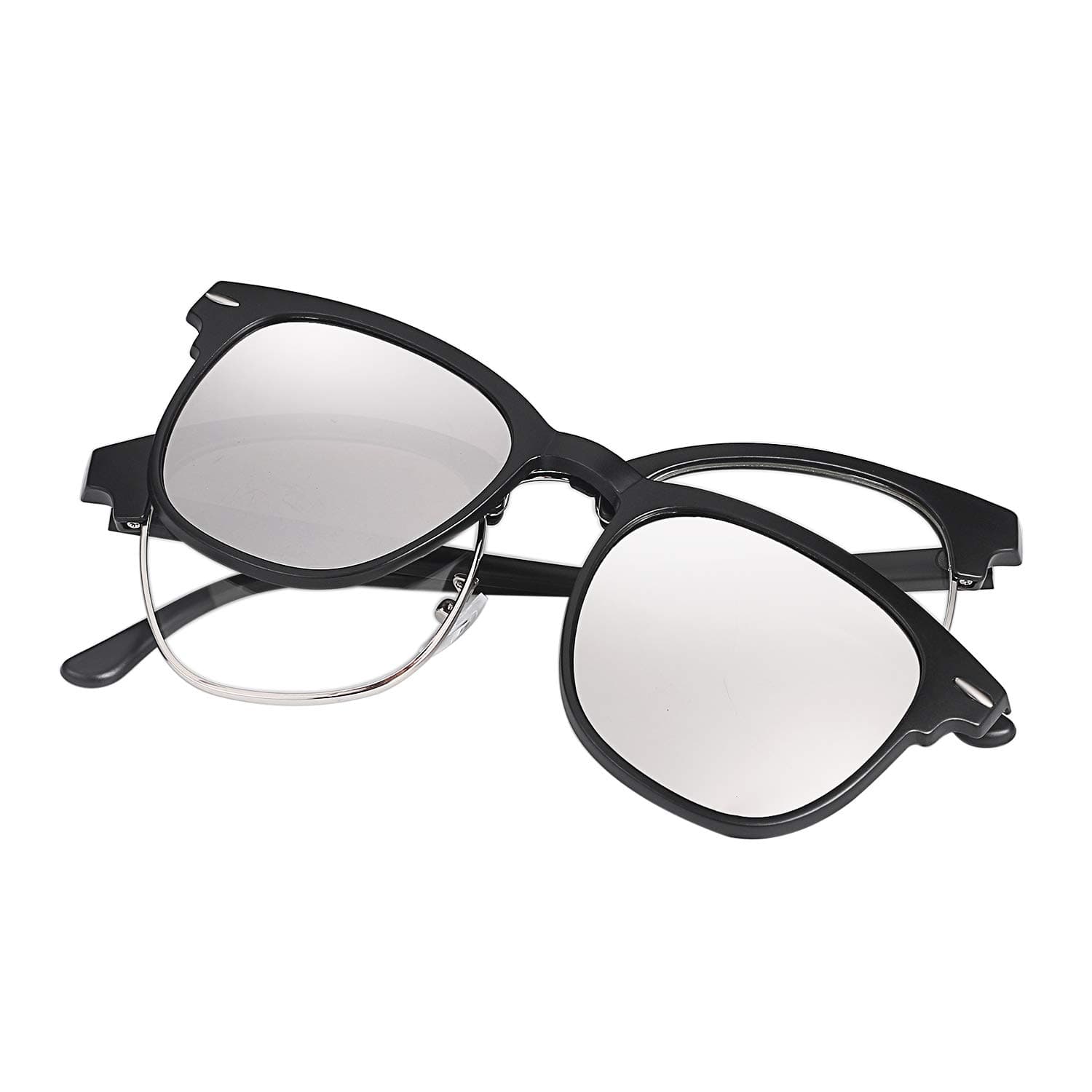 Aroncent Polarized Clip On Sunglasses with Clear Lens Blue Light Blocking Glasses