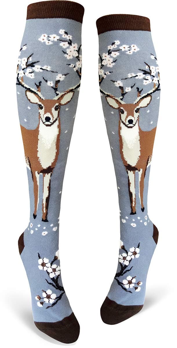ModSocks Women's Deer Antler Blossoms Knee High Socks