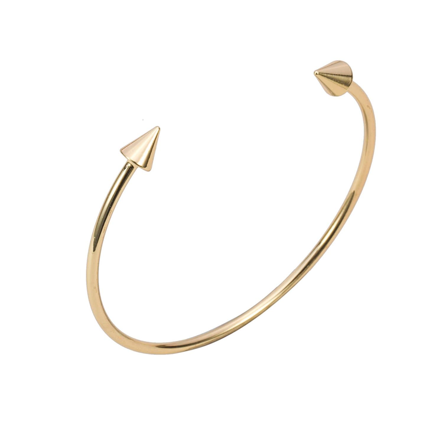 Gold Plated Spike Bracelet Bangles for Wome Open Adjustable Cuff Bracelet