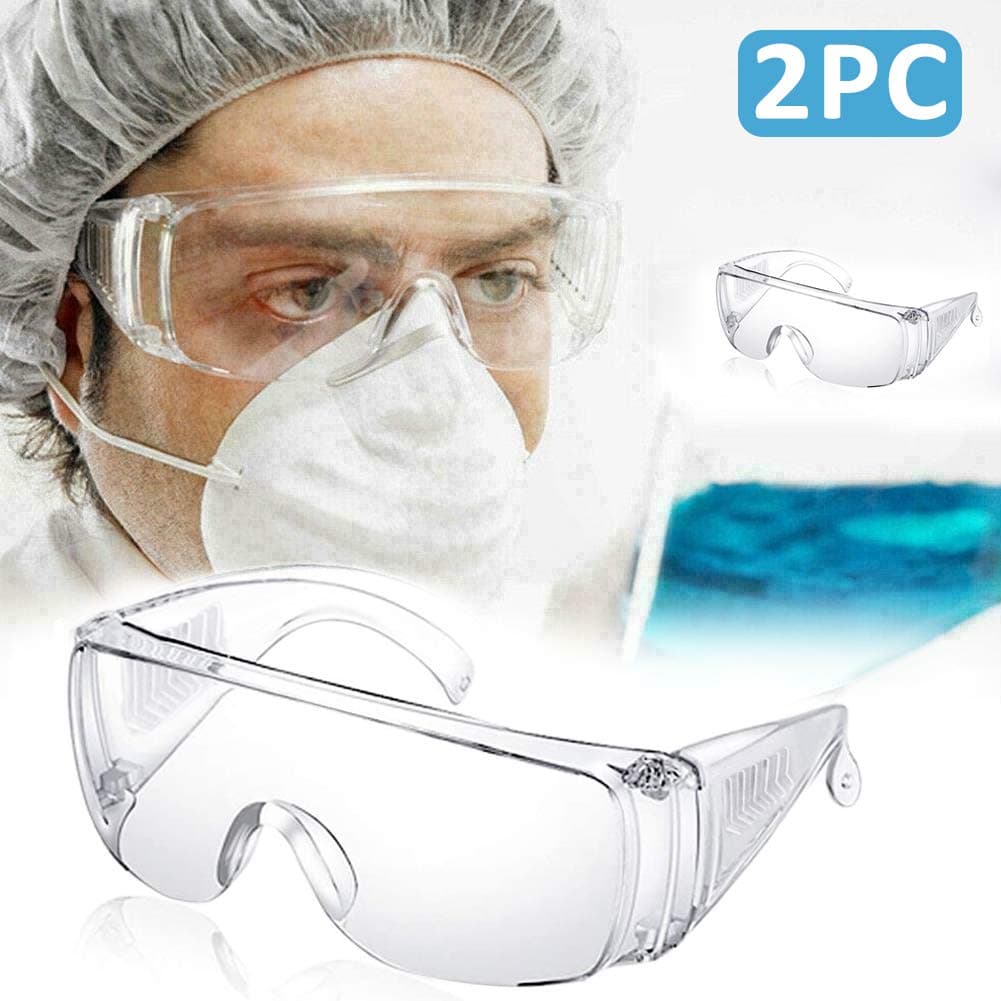 Safety Goggles Transparent Goggles with Vented Side Shields Clear Eyewear Impact Resistant Anti-Dust Lens Against Liquid Splash Safety Glasses for Lab, Chemical, Workplace, Outdoor (Same day shipping)