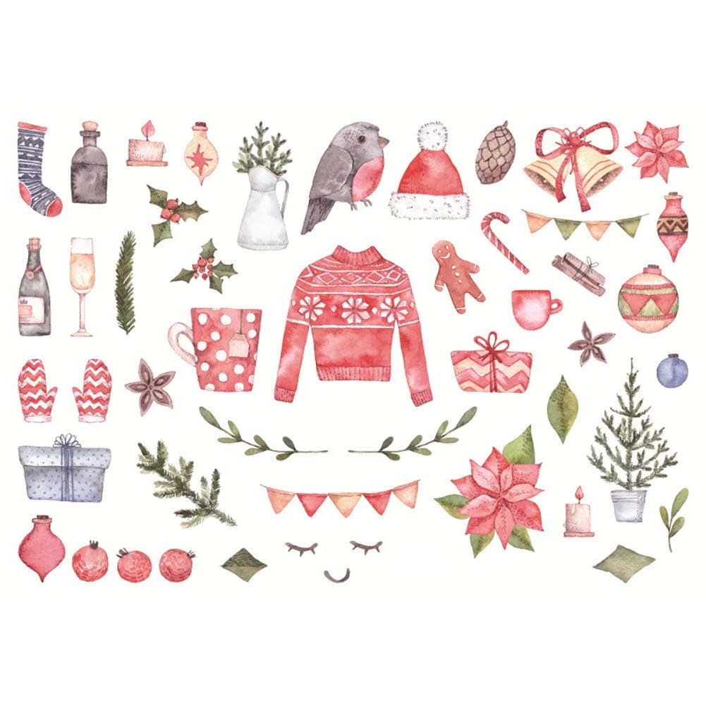 Kanggest Christmas Diary Stickers Bell Pattern Stickers Decoration Scrapbooking