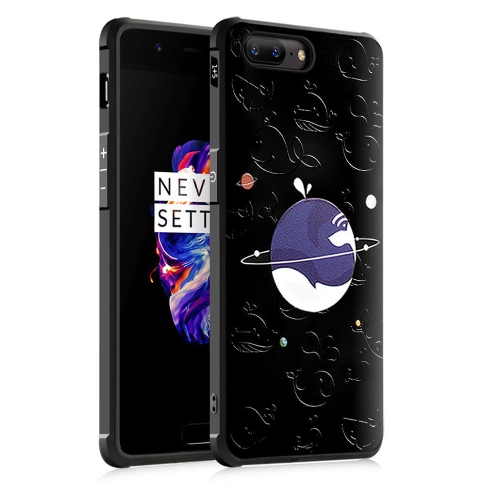 Ongo US OnePlus 5 cases, wearable TPU gel rubber soft leather silicone case OnePlus 5 (blue whale)