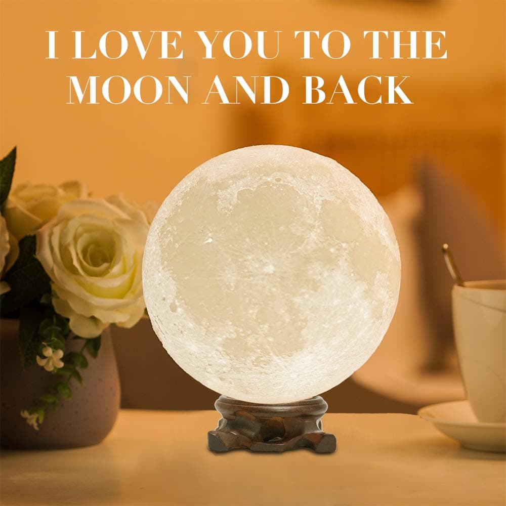 Methun Moon Lamp Moon Light Night Light for Kids Gift for Women USB Charging and Touch Control Brightness 3D Printed Warm and Cool White Lunar Lamp…