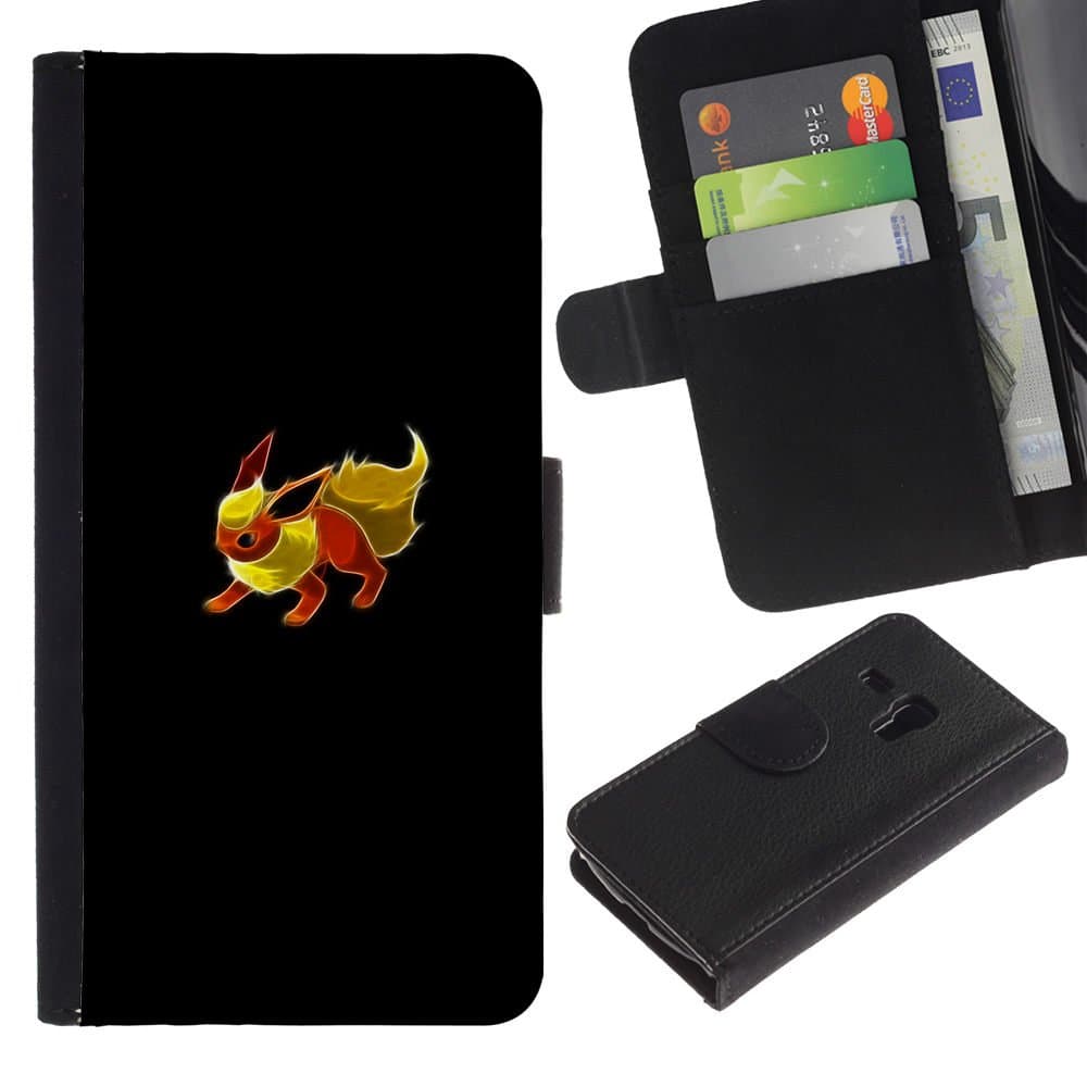 MobileX / Samsung Galaxy S3 MINI NOT REGULAR! I8190 I8190N / Eevee P0Kemon / Slim PU Leather Wallet Credit Card Case Cover Shell Armor