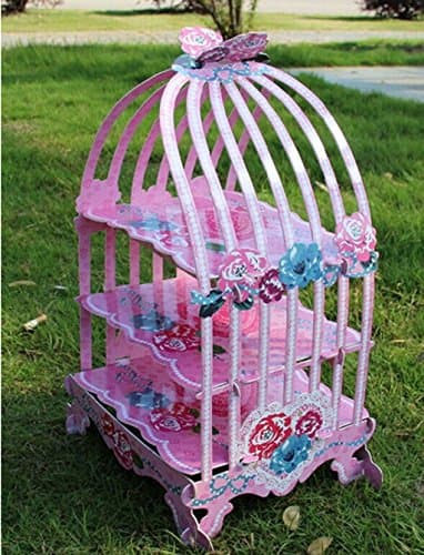 Yerger 3-Tier Birdcage Pattern Cupcake Display Stand for Wedding Tea Party
