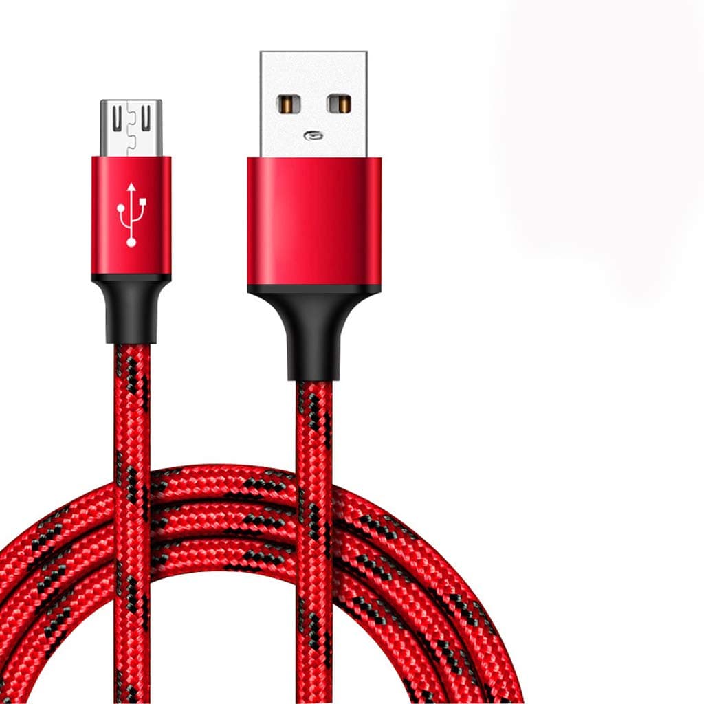 Seaskyer 5M Durable Nylon Woven Micro USB Data Cable Fast Charging Line Wire Cord for Samsung Galaxy Huawei Xiaomi Android Cellphones (Red)