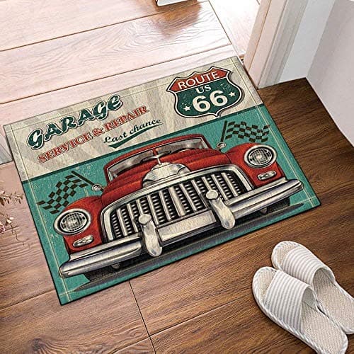 Large beach pants Retro Classic Car, Maintenance Services Bath Rugs, Non-Slip Doormat Floor Entryways Outdoor Indoor Front Door Mat, Kids Bath Mat, Bathroom Accessories 31.5 x 19.5 inch