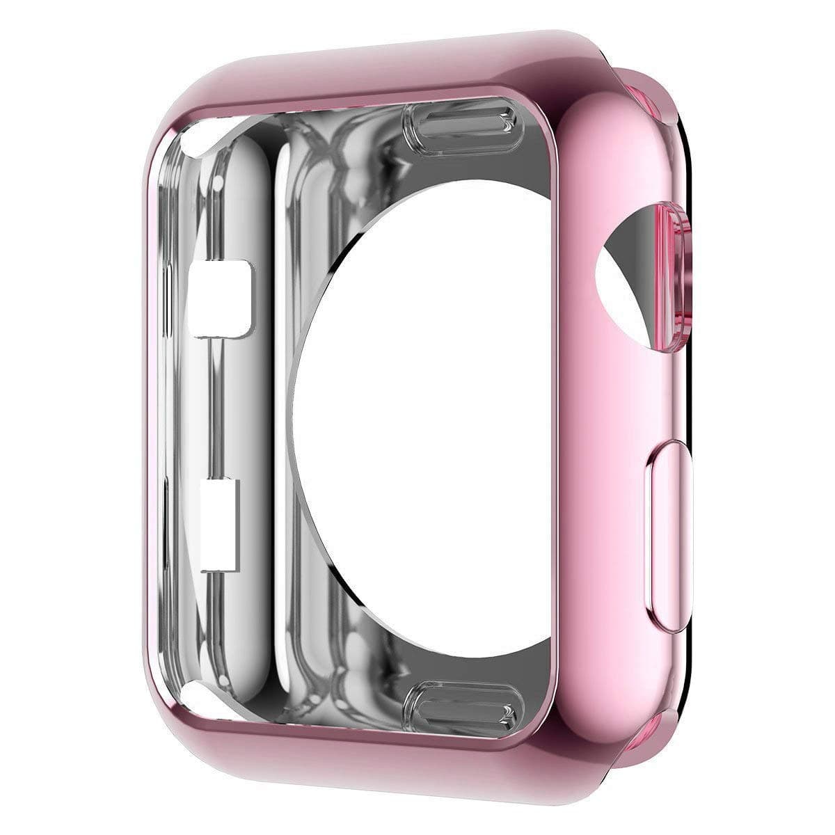 Apple Watch Case 42mm and 38mm, KCFIR Plated TPU Scratch-Resistant Flexible Case Slim Lightweight Protective Bumper Cover for Apple Watch Series 1, Series 2, Series 3 (38mm Rose Gold)