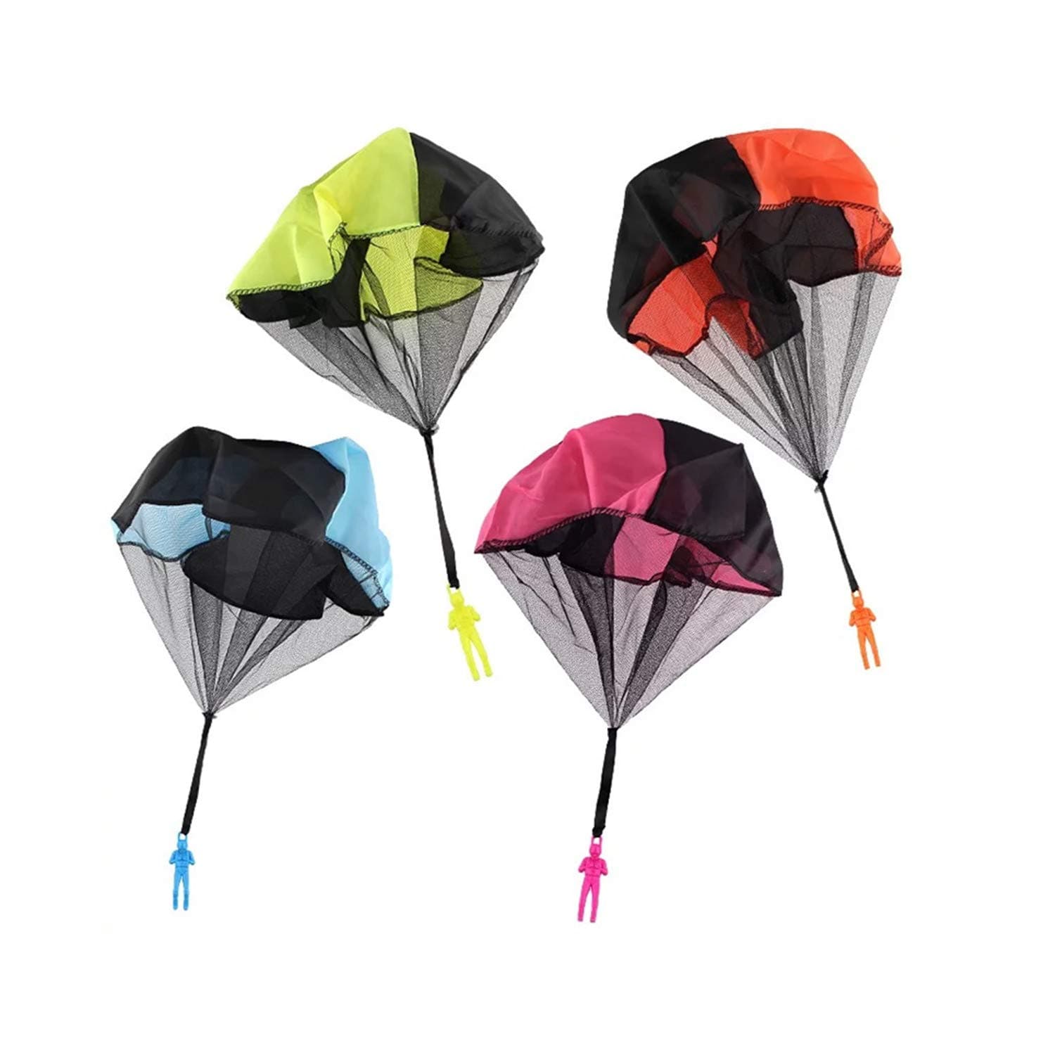 4pcs Hand Throw Parachute Men Creative Tangle Free Fly Parachute Soldiers Toy Multi-Color for Children Adults