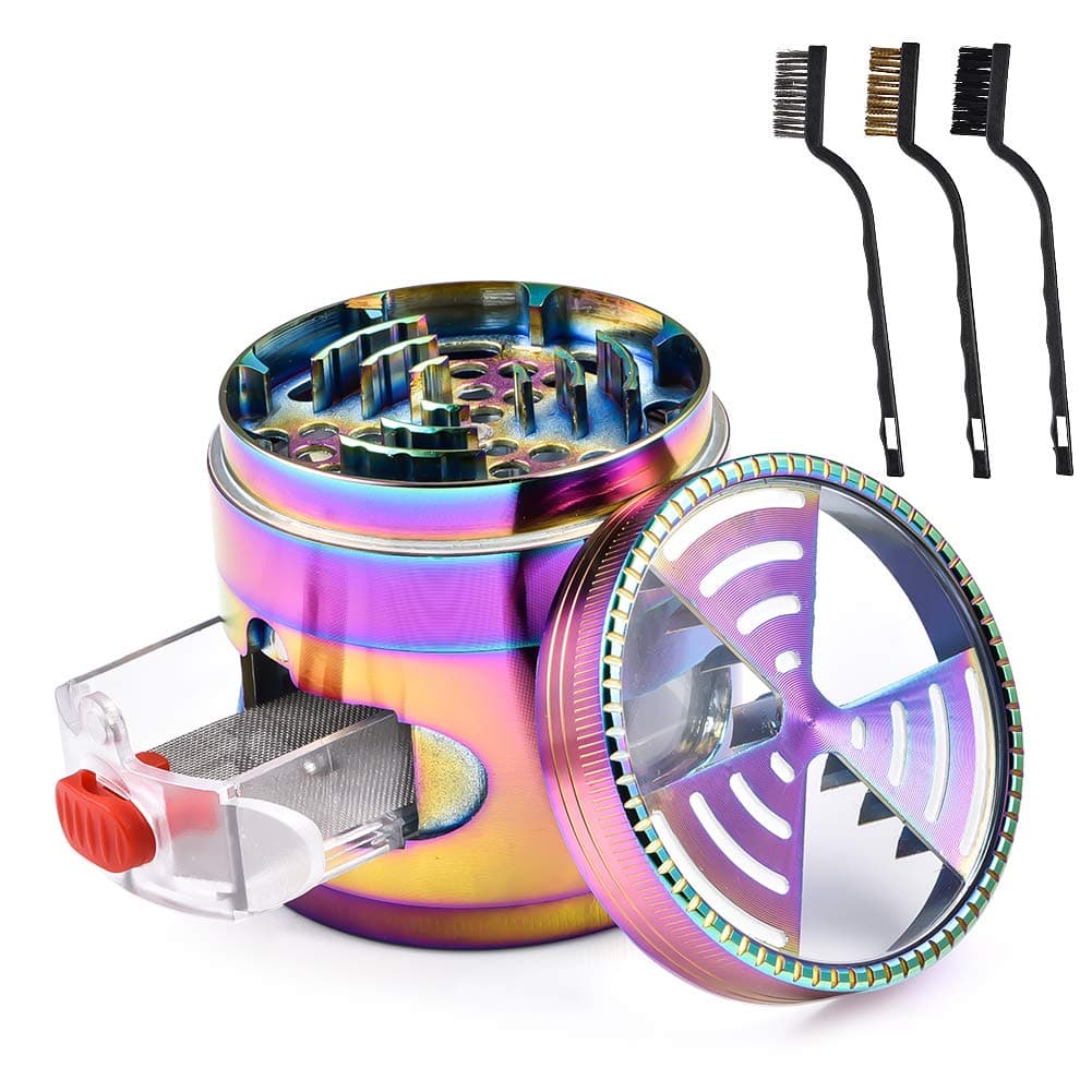 Lanthour Metal Grinder Crusher, 63 mm Herb Grinder Spice Mill Grinder for Weed with Magnetic Lid and Cleaning Brush