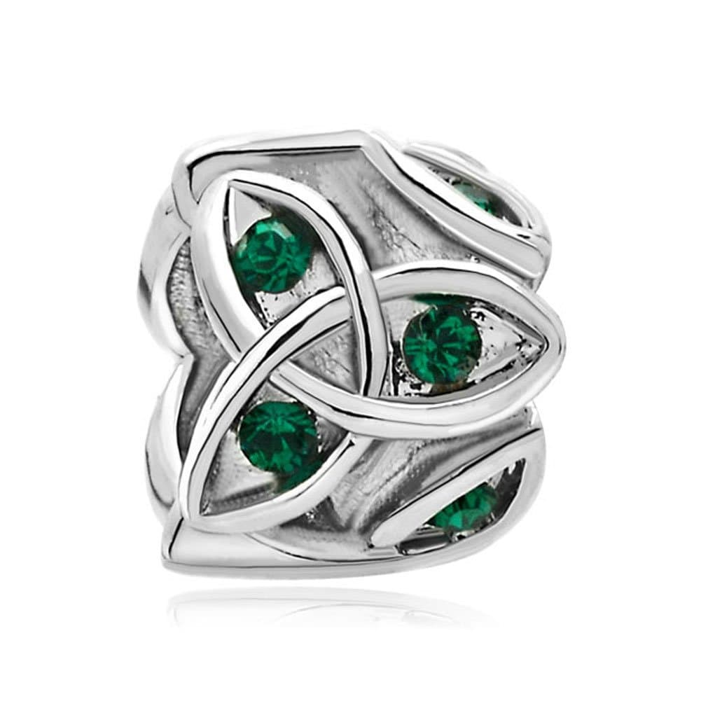 Celtic Claddagh Irish Charm May Simulated Birthstone Beads for Bracelets