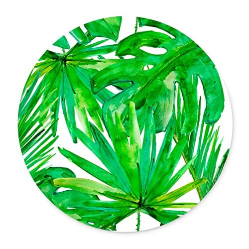 Tropical Leaves Customized Non Slip Rubber Round Mouse pad