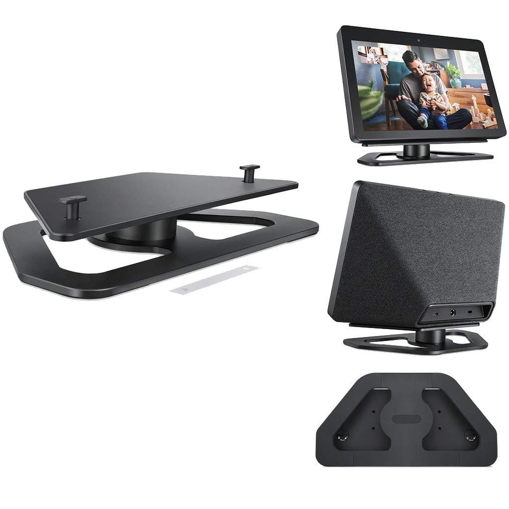 BoKo Black Aluminum Stand Compatible Echo Show 2nd Generation, 360° rotated Polishing Stand Horizontal or Tilt with Installation Tool (Black)