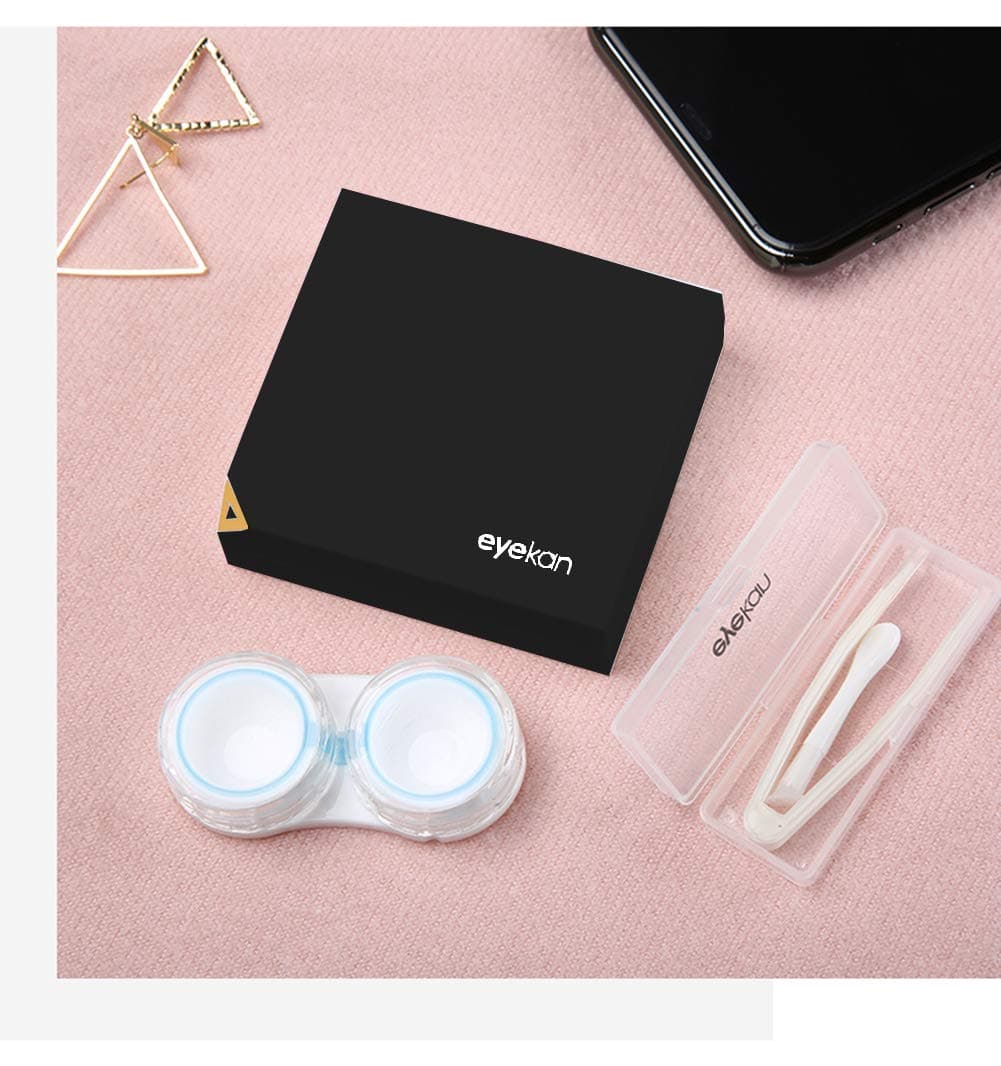 Contact Lens Case, Soft & Hard Lens Container Kit, Leakproof Soaking Box, Magnetic Switching Case for Long Nails Ladies Beauty Travel Home Use (Black)