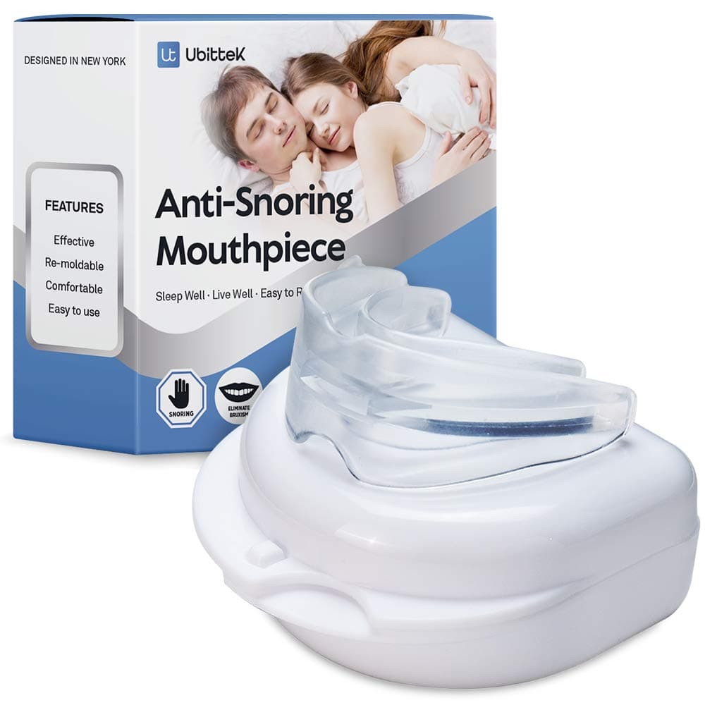 Ubittek Best Sleep Aid & Anti Snoring Solution Custom Fit Natural Comfortable - Prevent Snoring & Teeth Grinding(bruxism) Mouth Guard Device