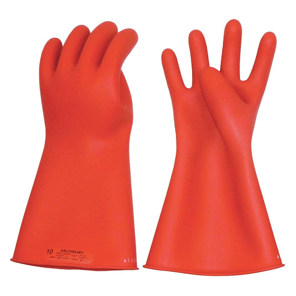 Lineman Gloves, Class 0, Red, Sz 8-1/2, PR